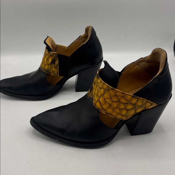 Fluevog Room 502 Heels, sz 8.5 in Black/Orange Dragon - Picture 5 of 8